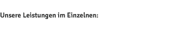 Unsere Leistungen im Einzelnen: